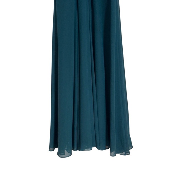Jenny Yoo Dark Teal High Neckline Maxi Formal Gown / Dress Women’s US 4 - Picture 8 of 9